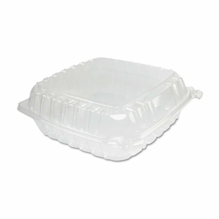 DART ClearSeal Plastic Hinged Container, Large, 9x9-1/2x3, Clear, PK200 C95PST1